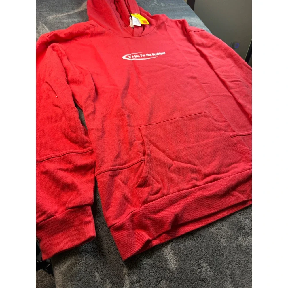 Red Graphic Hoodie It's Me Im the Problem Pullover Sweatshirt Size L